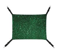 FZMTLDS Green Sequin Sparkle Cat Hammock Breathable Pet Cage Hammock Reversible Pet Hanging Bed Soft Cat Bed for Indoors and Outdoors Resting Sleepy Pads for Small Animals