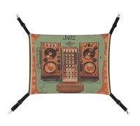 FZMTLDS Jazz Music Equipment with Vintage Background Cat Hammock Breathable Pet Cage Hammock Reversible Pet Hanging Bed Soft Cat Bed for Indoors and Outdoors Resting Sleepy Pads for Small Animals