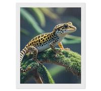FZMTLDS Leopard Little Gecko Diamond Painting Kits 16"x20" Cute Gem Art Painting Full Drill Diamond Dots Paintings for Beginners DIY Diamonds Pictures for Adults Home Wall Decor