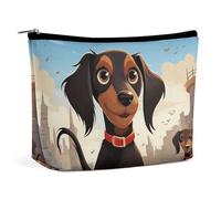FZMTLDS Makeup Bag for Women Cosmetic Bag I Love My Dog Dachshunds Toiletry Bag Makeup Organizer Make Up Bag with Zipper, style, One Size