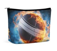 FZMTLDS Makeup Bag for Women Cosmetic Bag Ice And Fire Volleyball Toiletry Bag Makeup Organizer Make Up Bag with Zipper, style, One Size