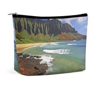 FZMTLDS Makeup Bag for Women Cosmetic Bag Kauai Hawaii Seashore Toiletry Bag Makeup Organizer Make Up Bag with Zipper, style, One Size