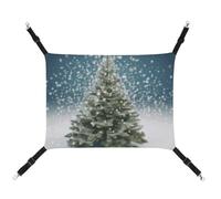 FZMTLDS Merry Christmas Pine Tree Cat Hammock Breathable Pet Cage Hammock Reversible Pet Hanging Bed Soft Cat Bed for Indoors and Outdoors Resting Sleepy Pads for Small Animals
