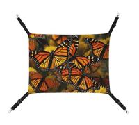 FZMTLDS Monarch Butterflies Cat Hammock Breathable Pet Cage Hammock Reversible Pet Hanging Bed Soft Cat Bed for Indoors and Outdoors Resting Sleepy Pads for Small Animals