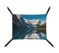 FZMTLDS Panorama of The Lake Louise Mountains Cat Hammock Breathable Pet Cage Hammock Reversible Pet Hanging Bed Soft Cat Bed for Indoors and Outdoors Resting Sleepy Pads for Small Animals