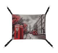 FZMTLDS Red London Street Cat Hammock Breathable Pet Cage Hammock Reversible Pet Hanging Bed Soft Cat Bed for Indoors and Outdoors Resting Sleepy Pads for Small Animals
