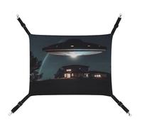 FZMTLDS Spacecraft at Night Cat Hammock Breathable Pet Cage Hammock Reversible Pet Hanging Bed Soft Cat Bed for Indoors and Outdoors Resting Sleepy Pads for Small Animals