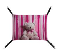 FZMTLDS Teddy Bear Peach Rose Cat Hammock Breathable Pet Cage Hammock Reversible Pet Hanging Bed Soft Cat Bed for Indoors and Outdoors Resting Sleepy Pads for Small Animals
