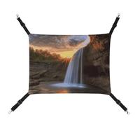 FZMTLDS Waterfall at Sunset Cat Hammock Breathable Pet Cage Hammock Reversible Pet Hanging Bed Soft Cat Bed for Indoors and Outdoors Resting Sleepy Pads for Small Animals