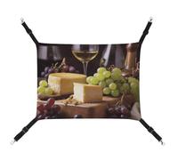 FZMTLDS White Wine Cheese Cake Grapes Cat Hammock Breathable Pet Cage Hammock Reversible Pet Hanging Bed Soft Cat Bed for Indoors and Outdoors Resting Sleepy Pads for Small Animals