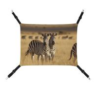FZMTLDS Zebras in The Grass of The Savanna Cat Hammock Breathable Pet Cage Hammock Reversible Pet Hanging Bed Soft Cat Bed for Indoors and Outdoors Resting Sleepy Pads for Small Animals