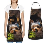 FZMVSGP Apron for Cooking Waterpoof Adjustable Aprons with 2 Pocket little Yorkshire terrier Bibs for Women Men Baking, Little Yorkshire Terrier, One size