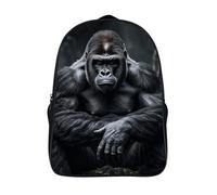 FZMVSQH 16 Inch Gorilla on The Ground Laptop Backpack Water Resistant Travel Rucksack Outdoor Lightweight Casual Commuter Daypack for Business Hiking Camping Cycling Climbing Weekend Trips