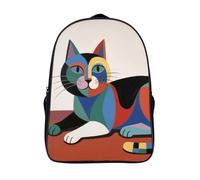 FZMVSQH 16 Inch Lazy Cat Laptop Backpack Water Resistant Travel Rucksack Outdoor Lightweight Casual Commuter Daypack for Business Hiking Camping Cycling Climbing Weekend Trips