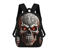 FZMVSQH 17 Inch Evil Skull Laptop Backpack Water Resistant Travel Rucksack Outdoor Lightweight Casual Commuter Daypack for Business Hiking Camping Cycling Climbing Weekend Trips