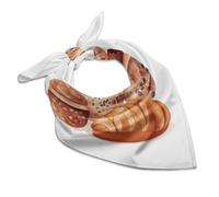 FZMVSQH 18" Square Head Scarf Painted Bread Lightweight Silk Scarf for Women Boho Neckerchief Soft Satin Bandanas Fashion Neck Scarves Silk Headwear for Bag Hair Scarves Gift