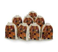 FZMVSQH African Style Patchwork 8 PCS Cotton Drawstring Bags Reusable Muslin Bags Natural Cotton Bag with Drawstring Small Jewelry Pouch for Party Wedding Fabric Gift Bag for Spice Herb Candy Soap