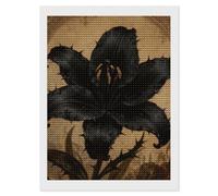 FZMVSQH Black Lily Gothic 5D Diamond Art Kits for Adults Personalized Large Diamond Art DIY Full Drill Diamonds Dot Crystal Rhinestone Diamonds Painting Round Gem Art Kit for Home Wall Decor 12x16