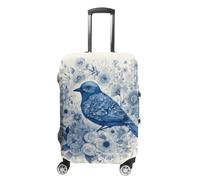 FZMVSQH Bluebird And Flowers Luggage Cover Travel Suitcase Covers for Luggage Elastic Carry on Luggage Covers for Suitcase Tsa Approved Washable Luggage Sleeve Protector Fits 18-32 Inch, style, Small
