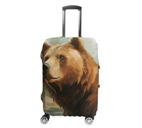 FZMVSQH Brown Bear Water And Trees Luggage Cover Travel Suitcase Covers for Luggage Elastic Carry on Luggage Covers for Suitcase Tsa Approved Washable Luggage Sleeve Protector Fits 18-32 Inch, style