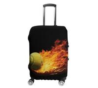 FZMVSQH Burning Tennis Pictures Luggage Cover Travel Suitcase Covers for Luggage Elastic Carry on Luggage Covers for Suitcase Tsa Approved Washable Luggage Sleeve Protector Fits 18-32 Inch, style, XL