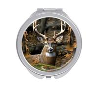 FZMVSQH Camouflage Deer Compact Mirror 1x/2x Magnification Round Travel Makeup Mirror Double Sided Portable Handheld Mirrrors for Pocket Purse Travel Essentials Gift for Women Girl