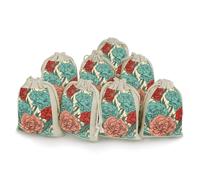 FZMVSQH Carnations of Red Colors 8 PCS Cotton Drawstring Bags Reusable Muslin Bags Natural Cotton Bag with Drawstring Small Jewelry Pouch for Party Wedding Fabric Gift Bag for Spice Herb Candy Soap
