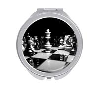 FZMVSQH Chinese Chess Compact Mirror 1x/2x Magnification Round Travel Makeup Mirror Double Sided Portable Handheld Mirrrors for Pocket Purse Travel Essentials Gift for Women Girl