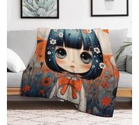 FZMVSQH Custom Flannel Fleece Throw Blanket 30x40 Warm Cozy Anime Pictures Throws for Couch Sofa Bed Lightweight Breathable Decorative Farmhouse Blanket for Home Office Decor All Season
