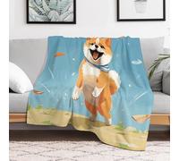 FZMVSQH Custom Flannel Fleece Throw Blanket 30x40 Warm Cozy Cute Shiba Inu Throws for Couch Sofa Bed Lightweight Breathable Decorative Farmhouse Blanket for Home Office Decor All Season