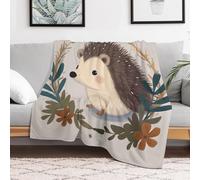 FZMVSQH Custom Flannel Fleece Throw Blanket 40x50 Warm Cozy Cute Little Hedgehog Throws for Couch Sofa Bed Lightweight Breathable Decorative Farmhouse Blanket for Home Office Decor All Season