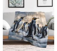 FZMVSQH Custom Flannel Fleece Throw Blanket 40x50 Warm Cozy Sea Penguin Throws for Couch Sofa Bed Lightweight Breathable Decorative Farmhouse Blanket for Home Office Decor All Season
