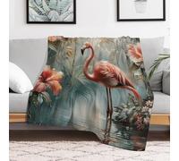 FZMVSQH Custom Flannel Fleece Throw Blanket Warm Cozy Beautiful Peach Flamingo Throws for Couch Sofa Bed Lightweight Breathable Decorative Farmhouse Blanket for Home Office Decor All Season