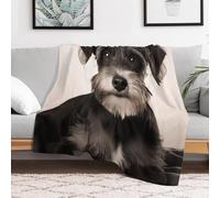 FZMVSQH Custom Flannel Fleece Throw Blanket Warm Cozy Cute Schnauzer Throws for Couch Sofa Bed Lightweight Breathable Decorative Farmhouse Blanket for Home Office Decor All Season
