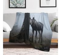 FZMVSQH Custom Flannel Fleece Throw Blanket Warm Cozy Forest Wilderness Animal Throws for Couch Sofa Bed Lightweight Breathable Decorative Farmhouse Blanket for Home Office Decor All Season