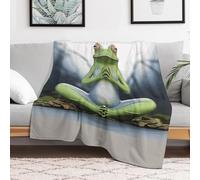 FZMVSQH Custom Flannel Fleece Throw Blanket Warm Cozy Funny Yoga Frog Throws for Couch Sofa Bed Lightweight Breathable Decorative Farmhouse Blanket for Home Office Decor All Season