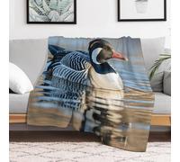 FZMVSQH Custom Flannel Fleece Throw Blanket Warm Cozy Loon Nature Birds Throws for Couch Sofa Bed Lightweight Breathable Decorative Farmhouse Blanket for Home Office Decor All Season