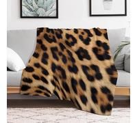 FZMVSQH Custom Flannel Fleece Throw Blanket Warm Cozy Rough Leopard Print Throws for Couch Sofa Bed Lightweight Breathable Decorative Farmhouse Blanket for Home Office Decor All Season