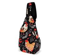 FZMVSQH Cute Rooster Chickens Crossbody Bag Rfid Blocking Casual Shoulder Sling Backpack Waterproof Chest Bag Pack Lightweight Hiking Daypack Backpack Man Purse Travel Sling Bags for Women Men