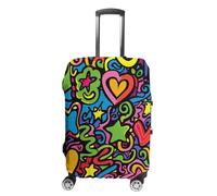 FZMVSQH Doodles And Lines Luggage Cover Travel Suitcase Covers for Luggage Elastic Carry on Luggage Covers for Suitcase Tsa Approved Washable Luggage Sleeve Protector Fits 18-32 Inch, style, Small