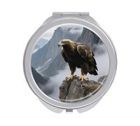 FZMVSQH Eagle Standing on A Rock Compact Mirror 1x/2x Magnification Round Travel Makeup Mirror Double Sided Portable Handheld Mirrrors for Pocket Purse Travel Essentials Gift for Women Girl