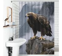 FZMVSQH Eagle Standing on A Rock Shower Curtain for Bathroom Bathtub Waterproof Bath Curtain with 12 Hooks 7 Metal Grommets Machine Washable Polyester Window & Door Curtains Room Divider Decor 48x72