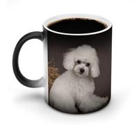 FZMVSQH French Poodle Magic Coffee Mug Cups Personalized Color Changing Mug Heat Sensitive Heat Changing Coffee Mugs with Handle 11 Oz Mugs Funny Ceramic Cup for Tea/Latte/Milk/Cocoa