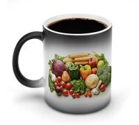 FZMVSQH Fresh Vegetables And Fruits Magic Coffee Mug Cups Personalized Color Changing Mug Heat Sensitive Heat Changing Coffee Mugs with Handle 11 Oz Mugs Funny Ceramic Cup for Tea/Latte/Milk/Cocoa