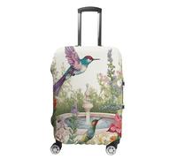 FZMVSQH Garden with Birds And Flowers Luggage Cover Travel Suitcase Covers for Luggage Elastic Carry on Luggage Covers for Suitcase Tsa Approved Washable Luggage Sleeve Protector Fits 18-32 Inch