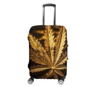 FZMVSQH Golden Cannabis Luggage Cover Travel Suitcase Covers for Luggage Elastic Carry on Luggage Covers for Suitcase Tsa Approved Washable Luggage Sleeve Protector Fits 18-32 Inch, style, XL