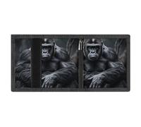 FZMVSQH Gorilla on The Ground Mens Trifold Wallet Minimalist Wallet for Men, Rfid Blocking Wallets, 8 Credit Card Holder 1 Note Pocket Coin Pocket & Id Window, Slim Velcro Tri Fold Wallets