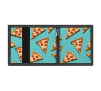 FZMVSQH Green Pizza Slices Mens Trifold Wallet Minimalist Wallet for Men, Rfid Blocking Wallets, 8 Credit Card Holder 1 Note Pocket Coin Pocket & Id Window, Portable Slim Tri Fold Wallets