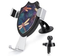 FZMVSQH Hand Painted Dragonfly Universal Car Phone Holder Upgraded 3-in-1 Car Phone Holders Mount Smartphone Mount Cell Phone Car Mounts with Suction Cup for Car Dashboard Windshield Air Vent