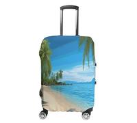 FZMVSQH Hawaiian Beach with Palm Trees Luggage Cover Travel Suitcase Covers for Luggage Elastic Carry on Luggage Covers for Suitcase Tsa Approved Washable Luggage Sleeve Protector Fits 18-32 Inch